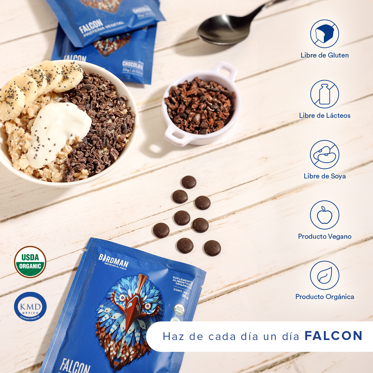 Falcon protein 12 pack sobres choco bronze 12 sobres