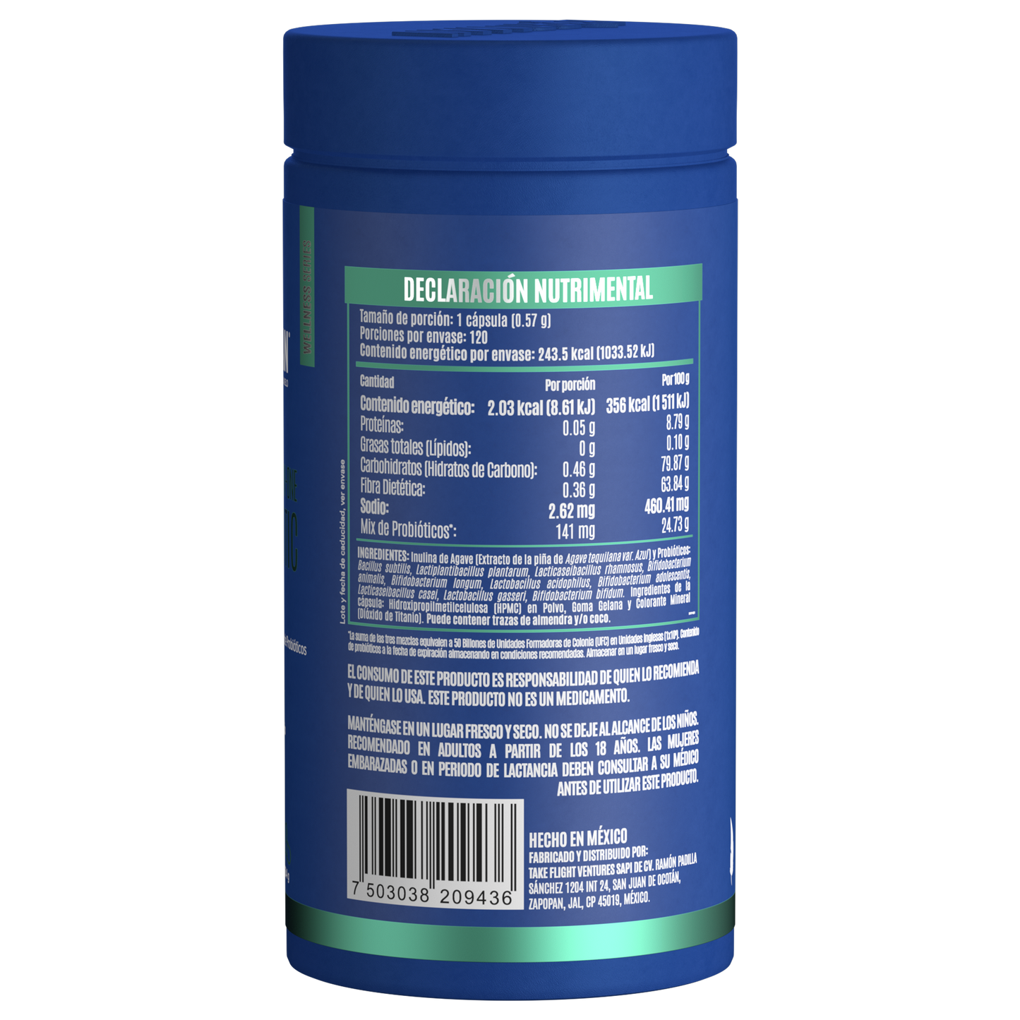 PREMIUM ALL-IN-ONE PROBIOTIC - PROBIÓTICOS CON 50 BILLONES DE UFC - 120 CÁPSULAS - 120 PORCIONES