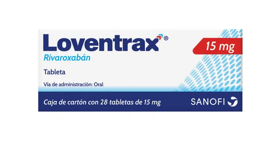 LOVENTRAX RIVAROXABAN 15 MG TAB CAJ C/ 28