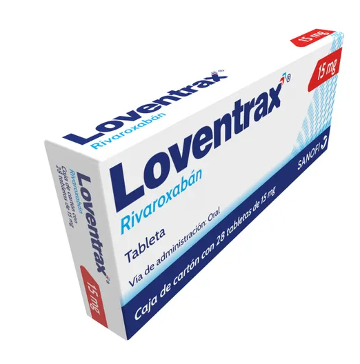 LOVENTRAX RIVAROXABAN 15 MG TAB CAJ C/ 28