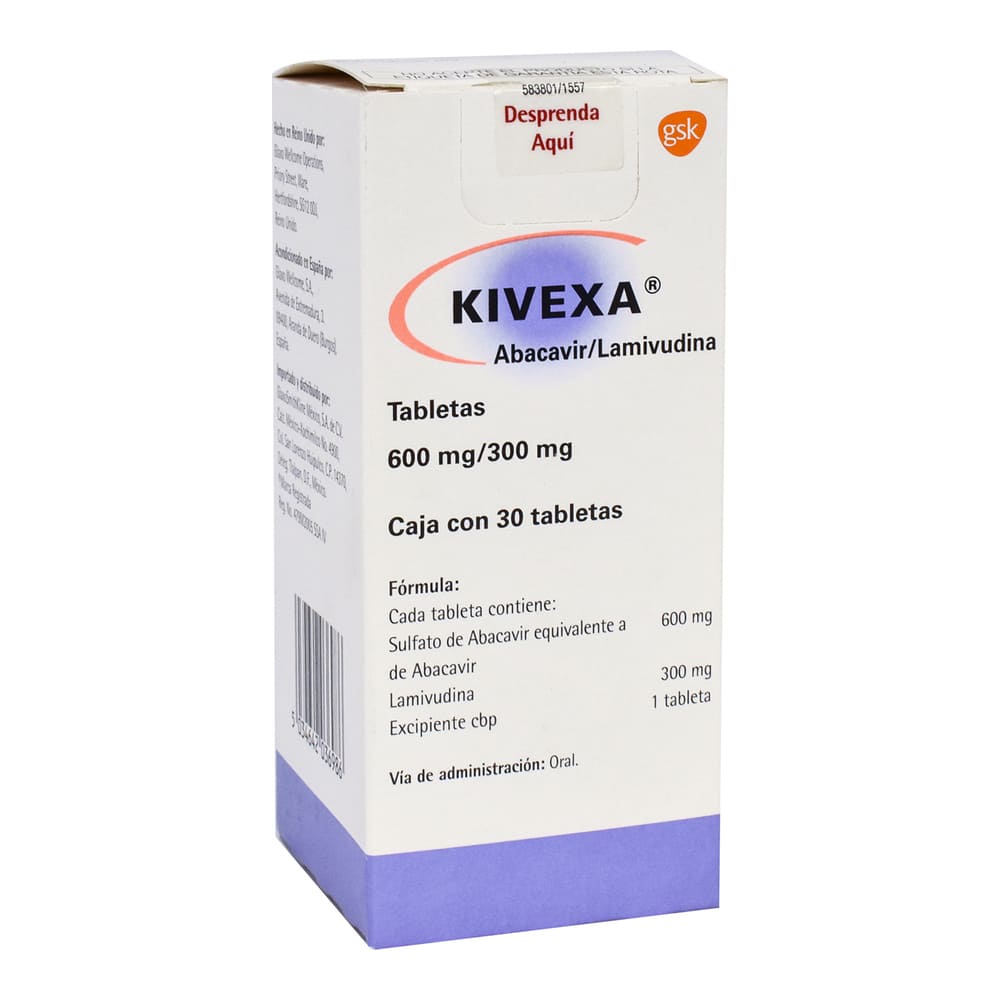 KIVEXA ABACAVIR/LAMIVUDINA 600MG TAB CAJ C/30