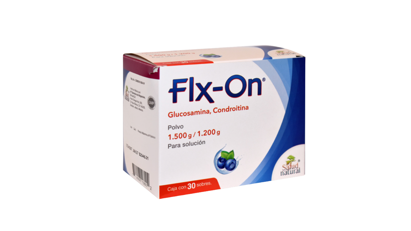 FLX-ON CONDROITINA/ GLUCOSAMINA 1.2 GR/ 1.5 GR CAJ/30 SOB
