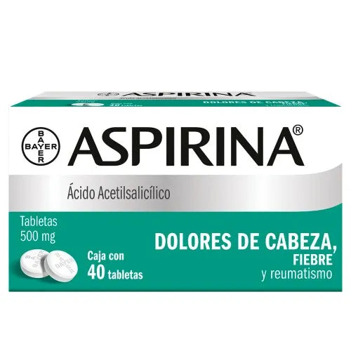 ASPIRINA ACIDO ACETILSALISILICO 500 MG CAJ/40 TAB