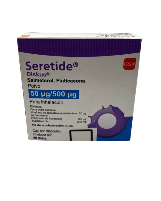 SERETIDE SALMETEROL/FLUTICASONA 50ug/500ug 1 DISKUS C/60 DOSIS