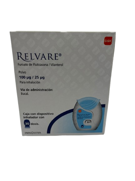 RELVARE FUROATO DE FLUTICASONA/VILANTEROL 100ug/26ug CAJ/1 INH CON 30 DOSIS