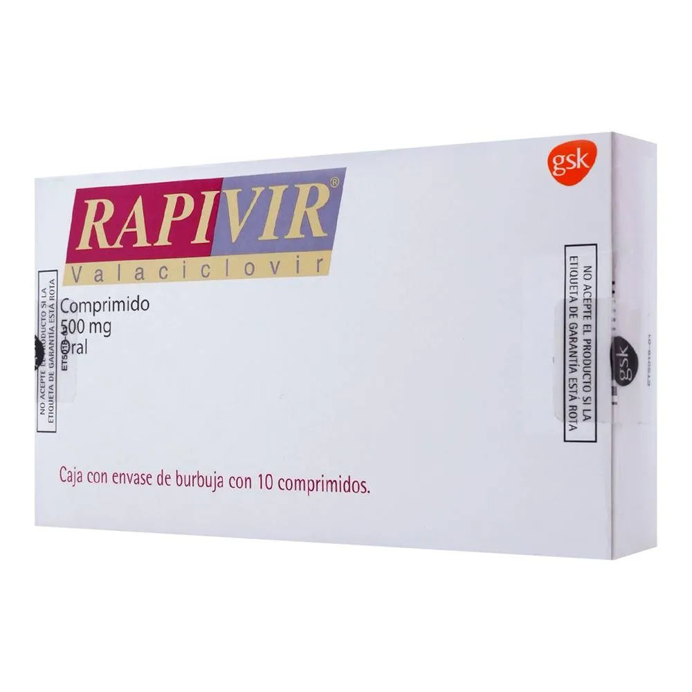 RAPIVIR VALACICLOVIR . 500 MG. CAJA C/10 COMP