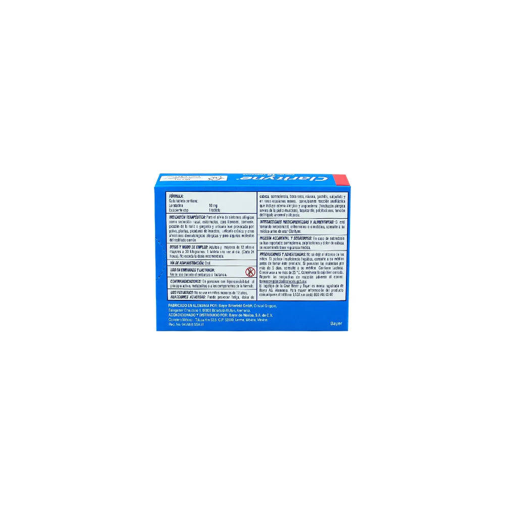 CLARITYNE LORATADINA 10 MG CAJ/10 TAB