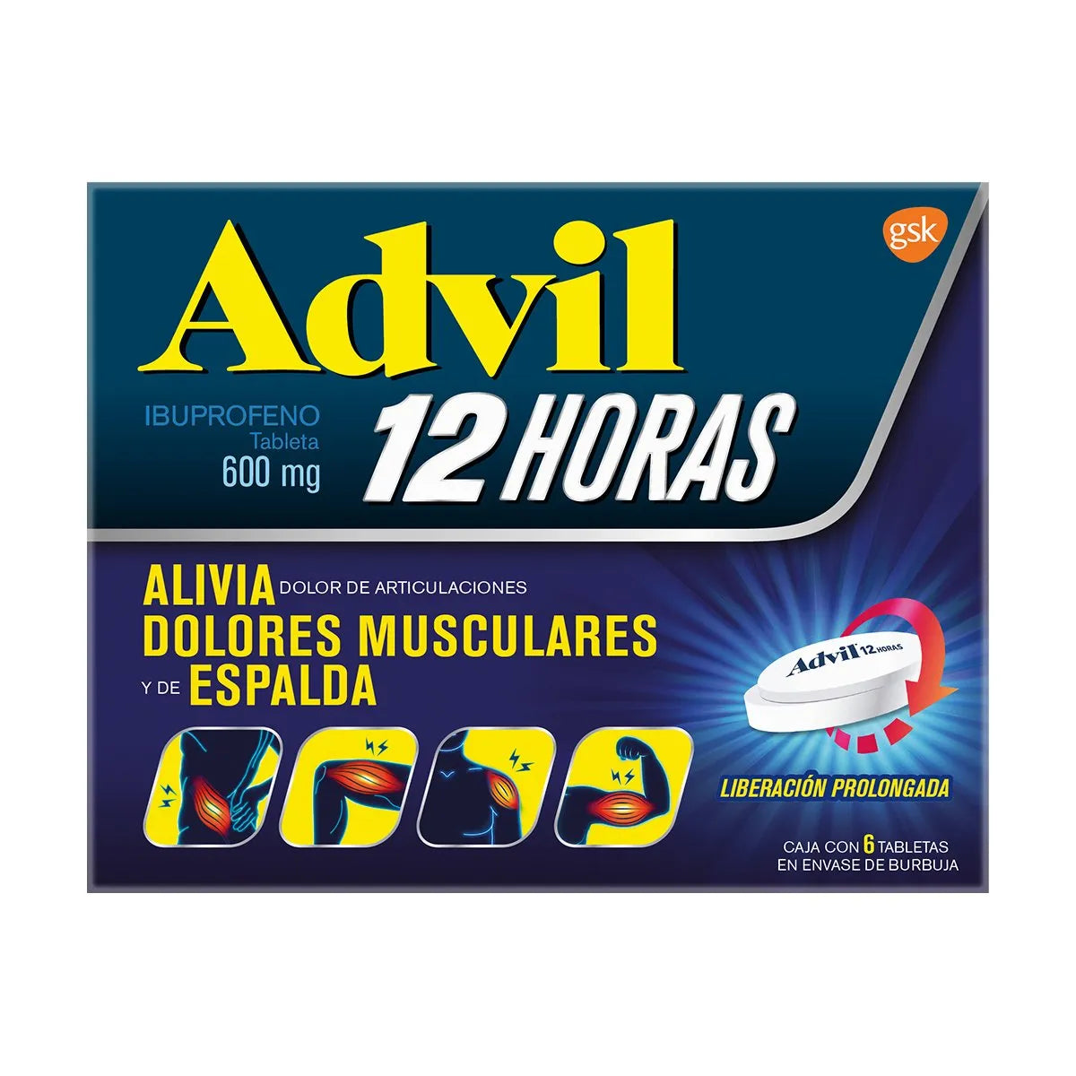 ADVIL IBUPROFENO 600 MG CAJ/ 6 TABS