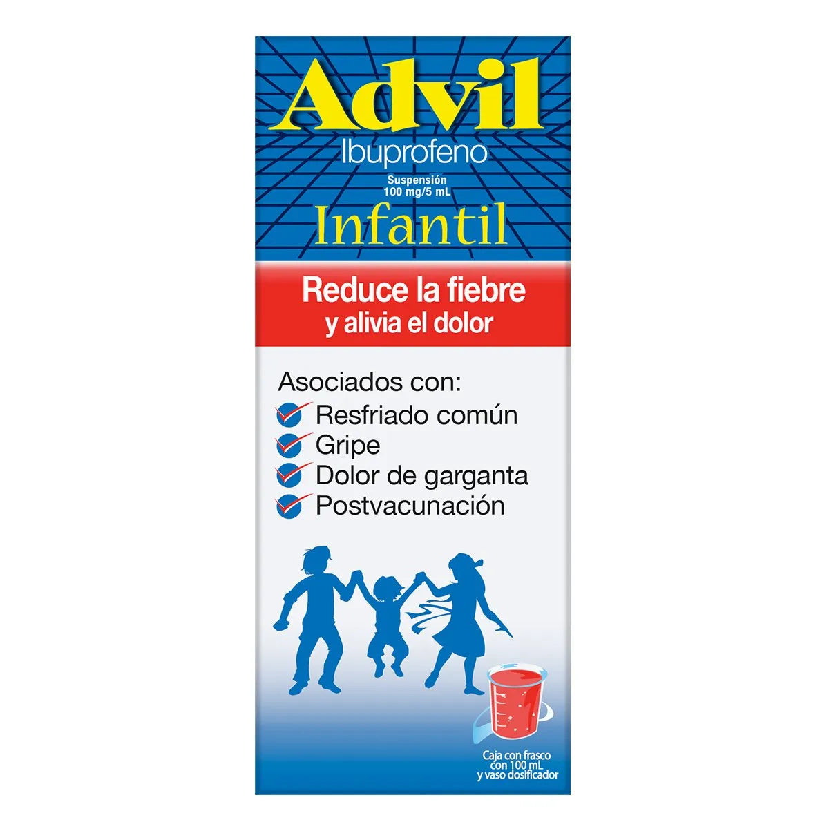ADVIL IBUPROFENO 100MG/5ML CAJ/1 FCO SUSP 100 ML