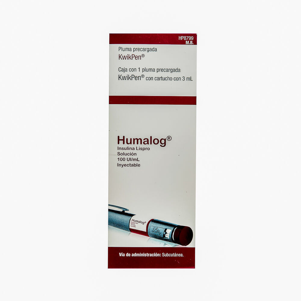 HUMALOG KWIKPEN INSULINA LISPRO 100UI/ML 1 JGP C/3 ML
