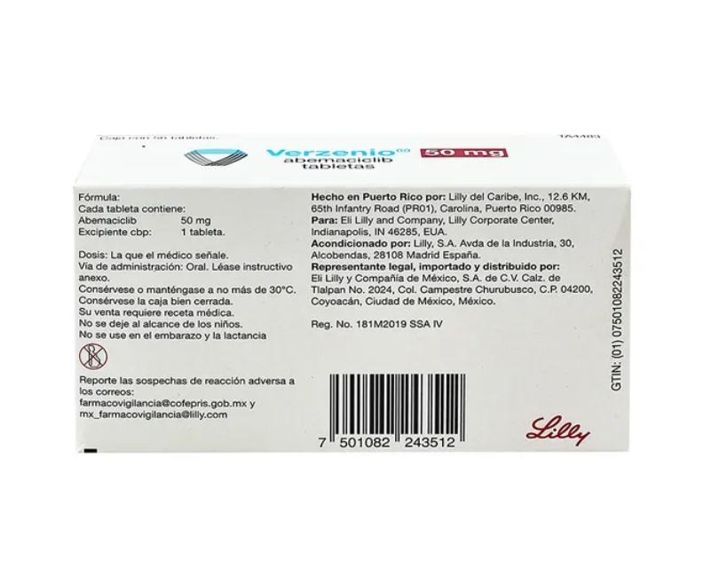 VERZENIO ABEMACICLIB 50 MG TAB CAJ C/56