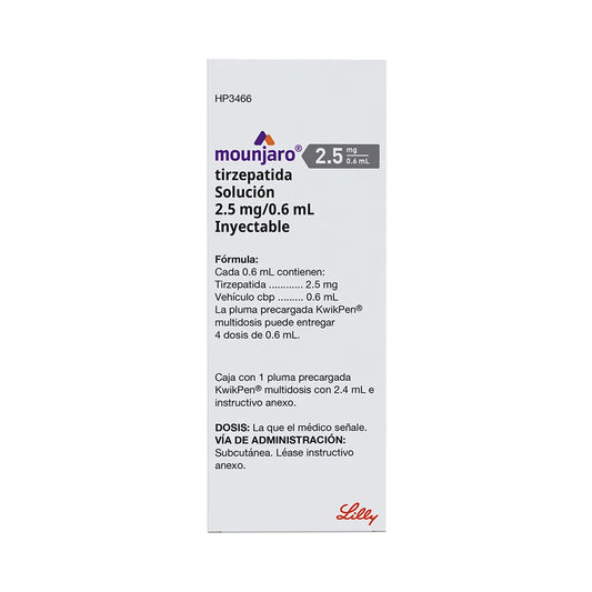 MOUNJARO KWIKPEN TIRZEPATIDA MULTIDOSIS 2.5 MG/0.6 ML SOL INY PLUMA PRECARGADA C/1