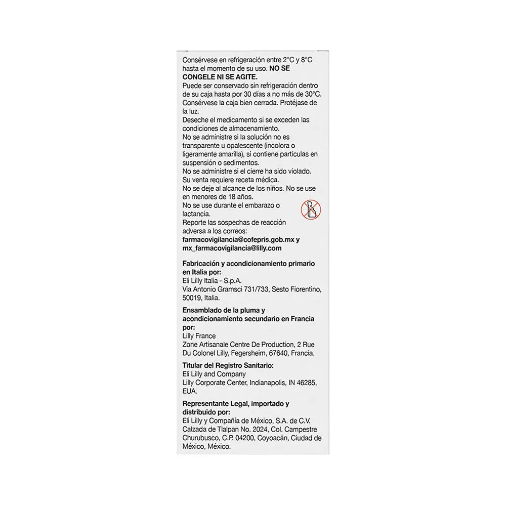 MOUNJARO KWIKPEN TIRZEPATIDA MULTIDOSIS 5 MG/0.6 ML SOL INY PLUMA PRECARGADA C/1