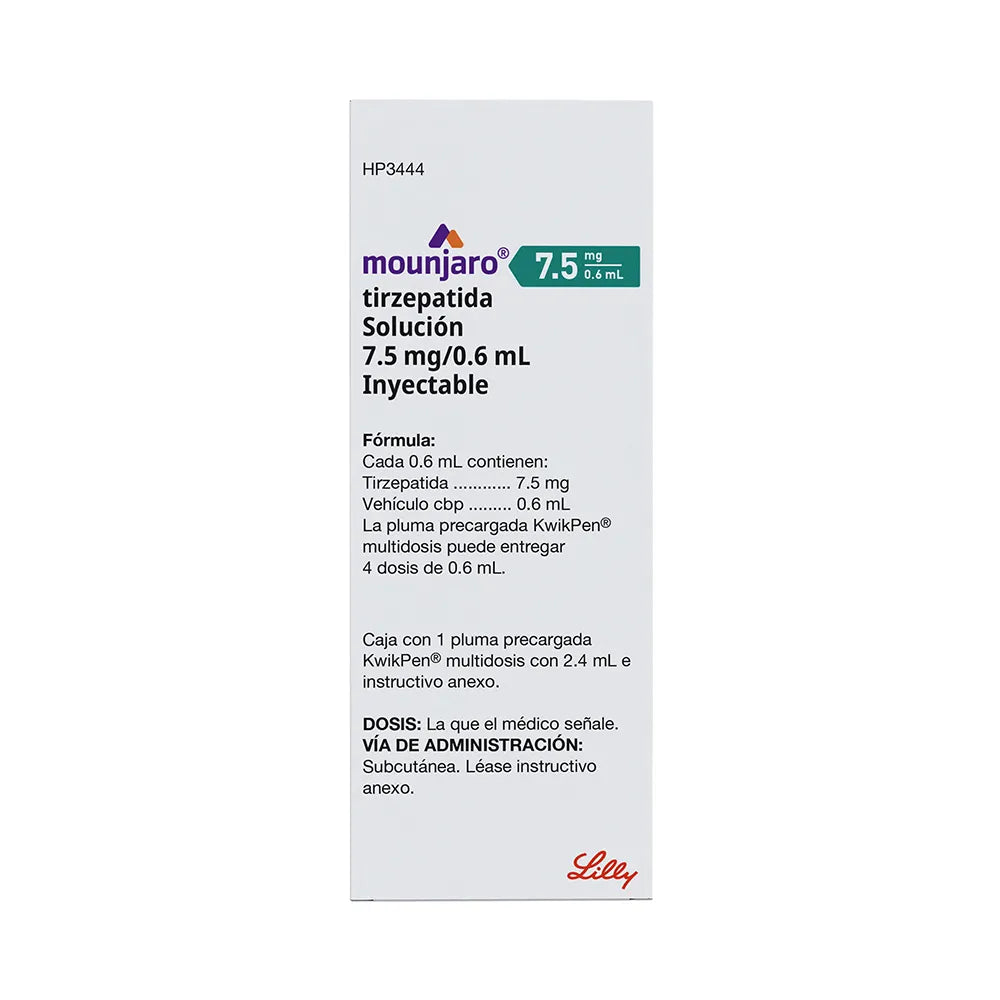 MOUNJARO KWIKPEN TIRZEPATIDA MULTIDOSIS 7.5 MG/0.6 ML SOL INY PLUMA PRECARGADA C/1