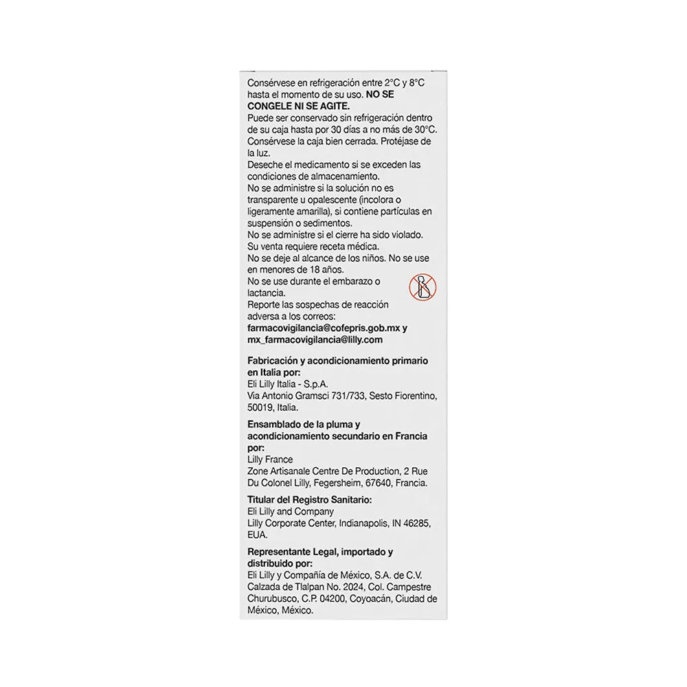 MOUNJARO KWIKPEN TIRZEPATIDA MULTIDOSIS 7.5 MG/0.6 ML SOL INY PLUMA PRECARGADA C/1