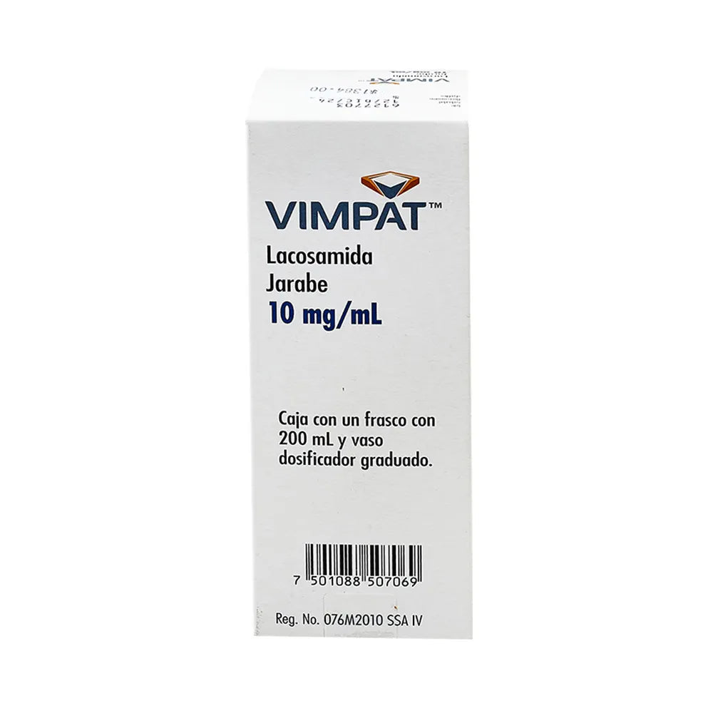 VIMPAT LACOSAMIDA 10 MG/ ML CAJ/1 FRASCO 200 ML