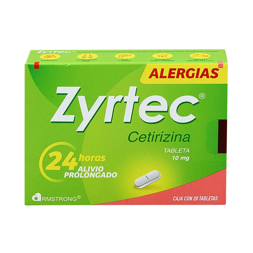 ZYRTEC CETIRIZINA 10 MG CAJ/20 TAB