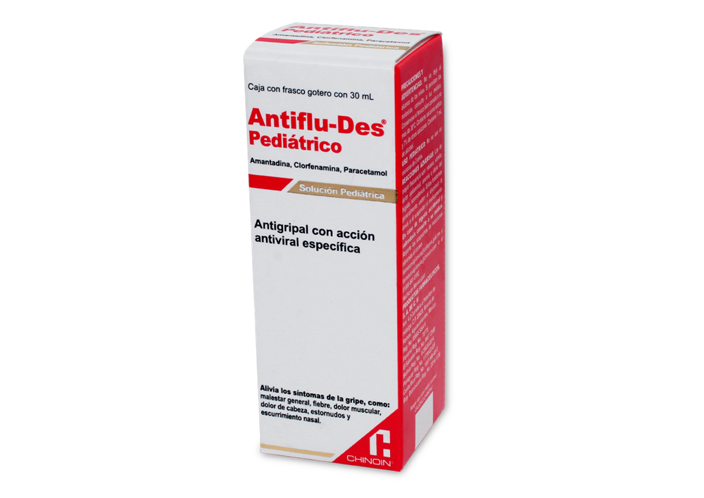 ANTIFLU-DES PEDIATRICO AMANTADINA/ CLORFENAMINA/ PARACETAMOL 2.5/0.1/15 GR 30 ML 1FCO