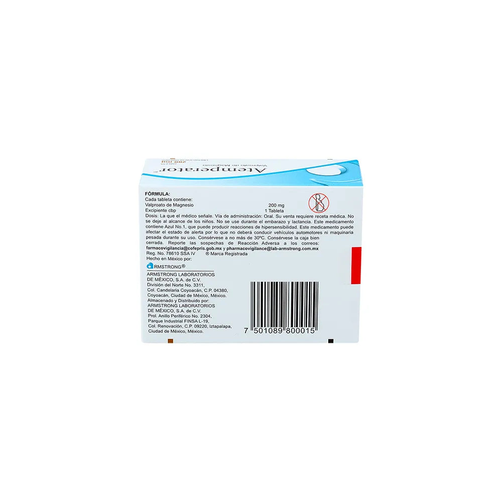 ATEMPERATOR VALPROATO DE MAGNESIO 200 MG CAJ/40 TAB