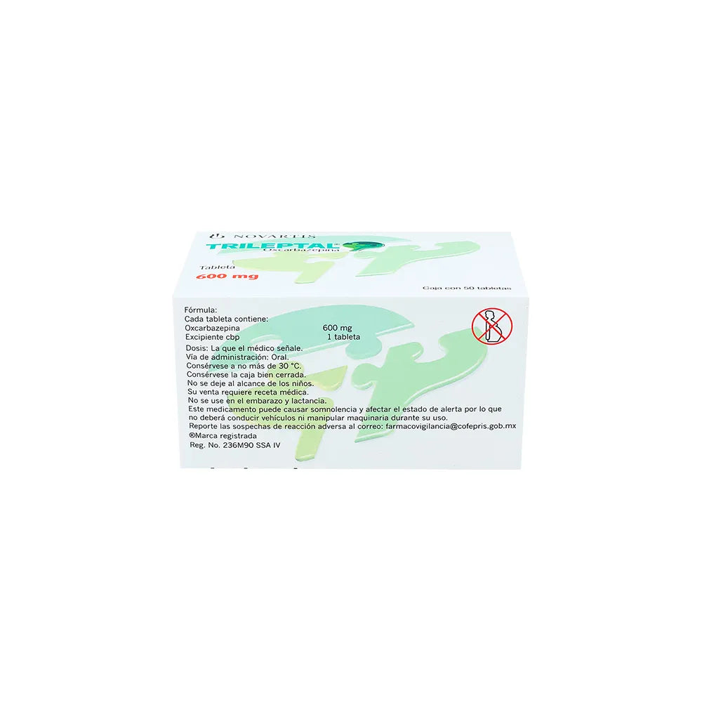 TRILEPTAL  OXCARBAMAZEPINA 600 MG CAJ/50 GRAG