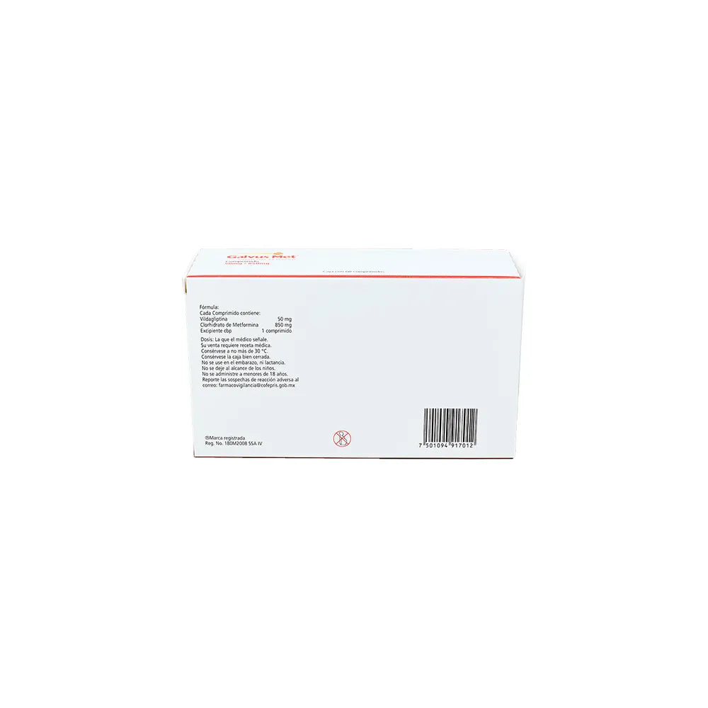 GALVUS MET  VILDAGLIPTINA/METFORMINA 50 MG/850 MG COM CAJ C/60
