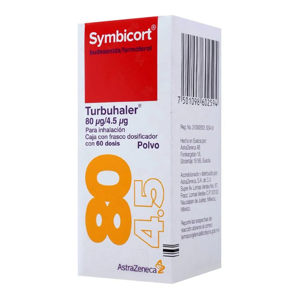SYMBICORT BUDESONIDA/ FORMOTEROL 80 UG/ 4.5 UG CON/60 DISP