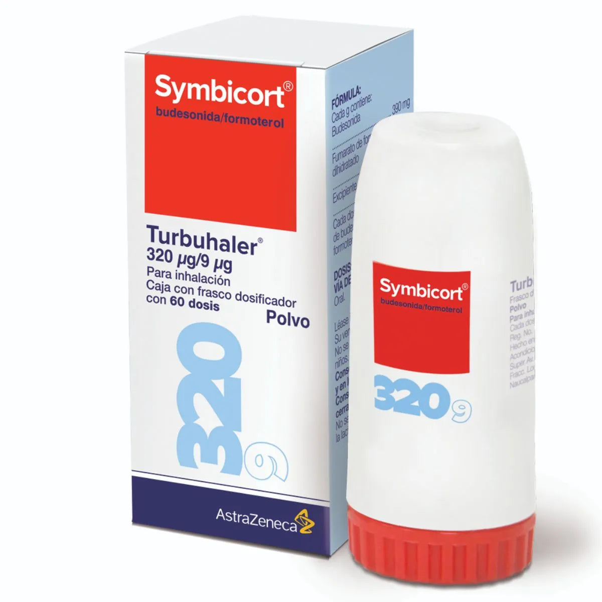 SYMBICORT BUDESONIDA/ FORMOTEROL 320 UG/ 9 UG CON/60 DISP