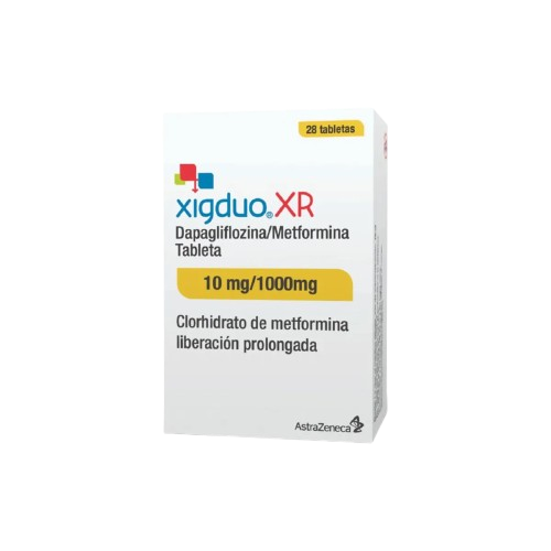 XIGDUO XR DAPAGLIFOZINA/METFORMINA 10 MG/1000 MG CAJ/28 TAB