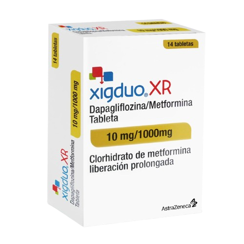 XIGDUO XR DAPAGLIFOZINA/METFORMINA 10 MG/1000 MG CAJ/14 TAB