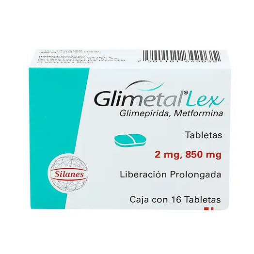 GLIMETAL GLIMEPIRIDA/ METFORMINA 2MG/850 MG CAJ/16 TAB