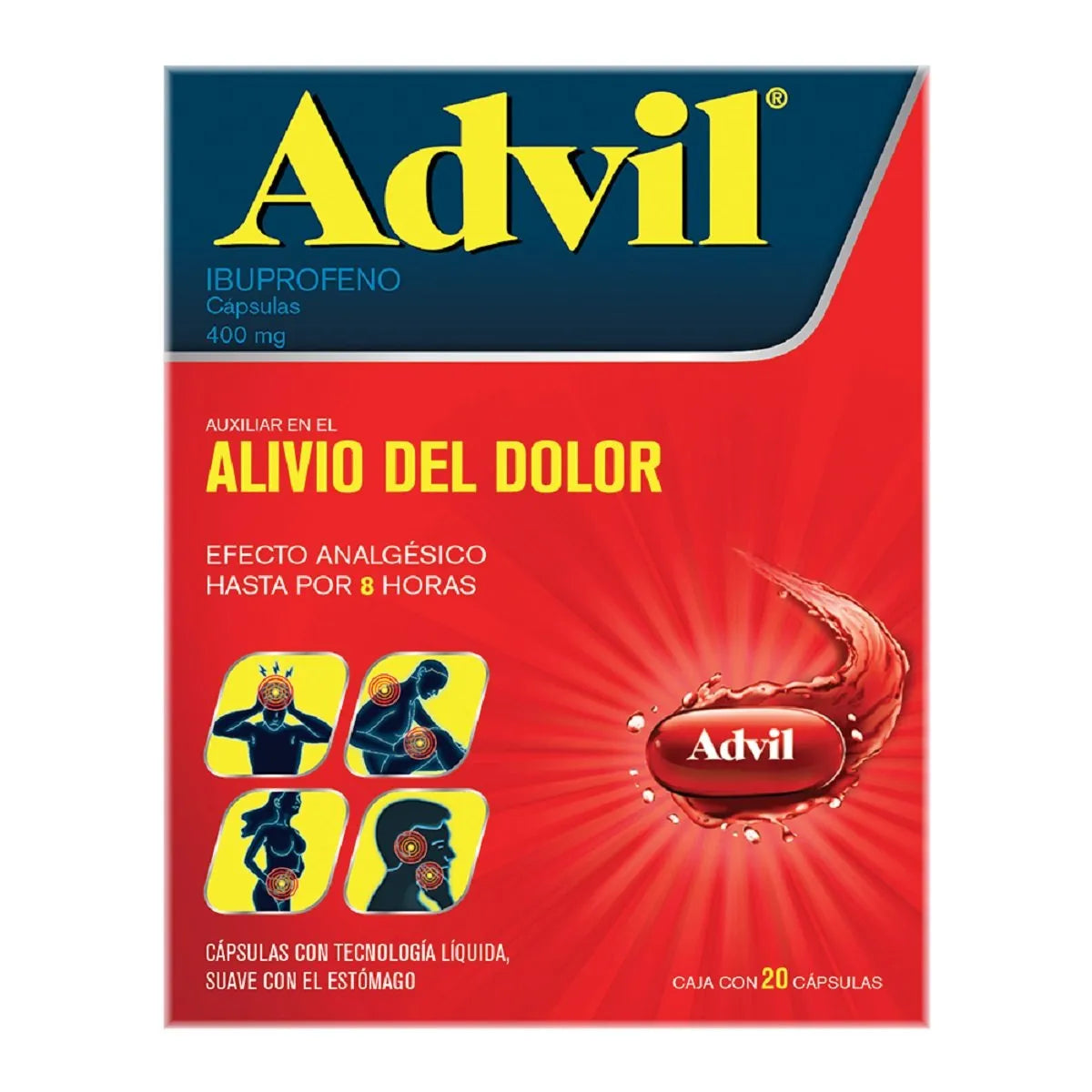 ADVIL IBUPROFENO 400 MG CAJ/ 20 CAPS