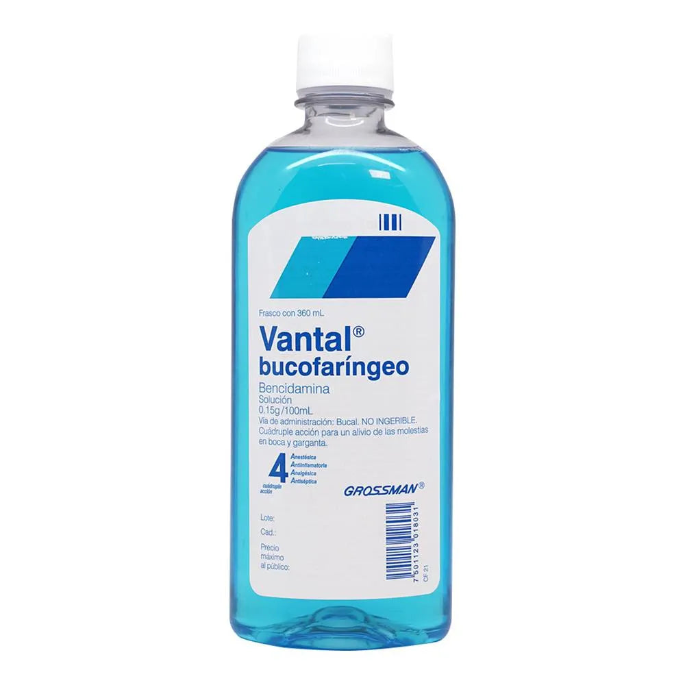 VANTAL BUCOFARINGEO BENCIDAMINA 0.15 GR/ 100 ML CAJ/ 360ML