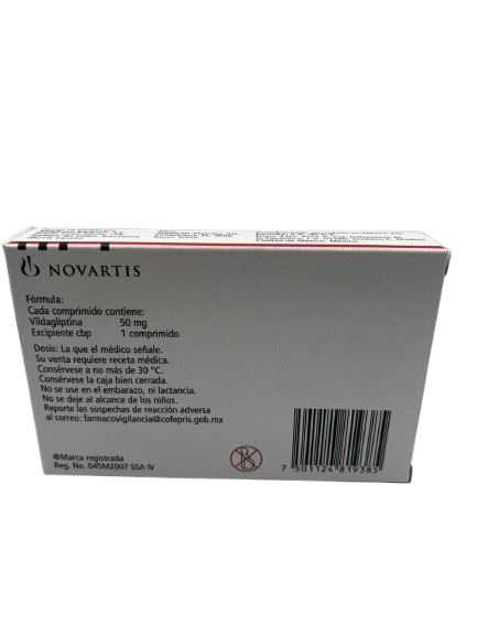 GALVUS VILDAGLIPTINA 50 MG CAJ/28 COMP