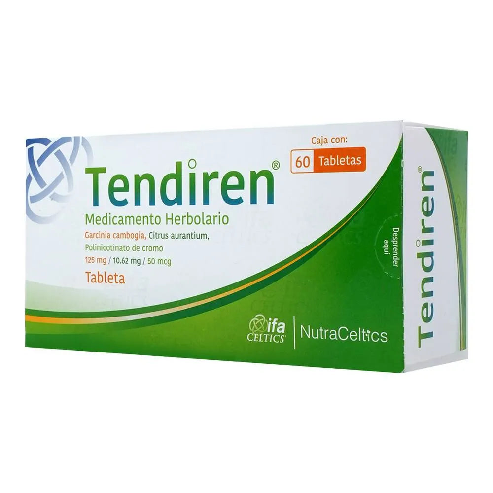 TENDIREN Garcinia cambogia / Citrus aurantium / Polinicotinato de cromo 125/10.62MG/50MCG - .TAB. - 60