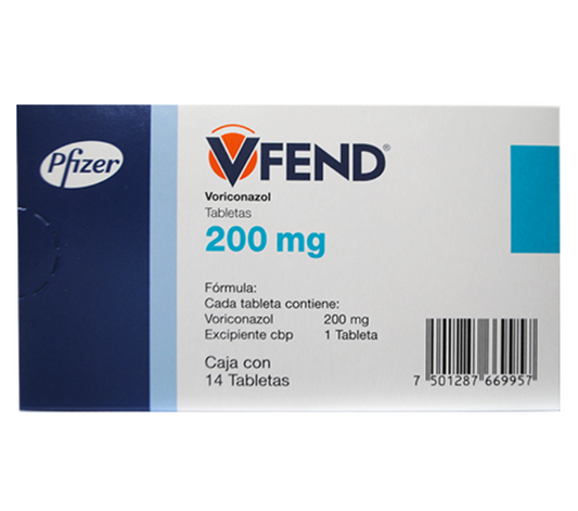 VFEND VORICONAZOL 200MG TAB CAJ C/14