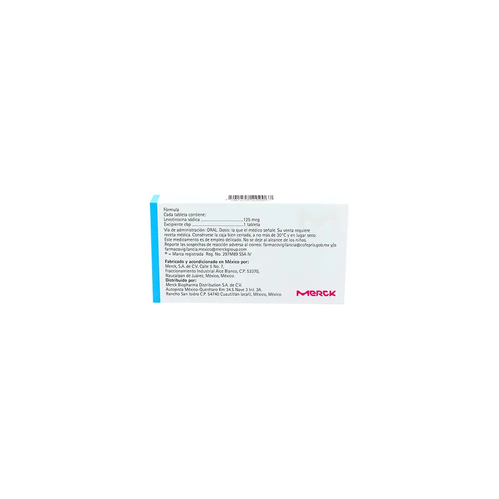 EUTIROX  LEVOTIROXINA SODICA TAB. 125 MCG. CAJA C/50