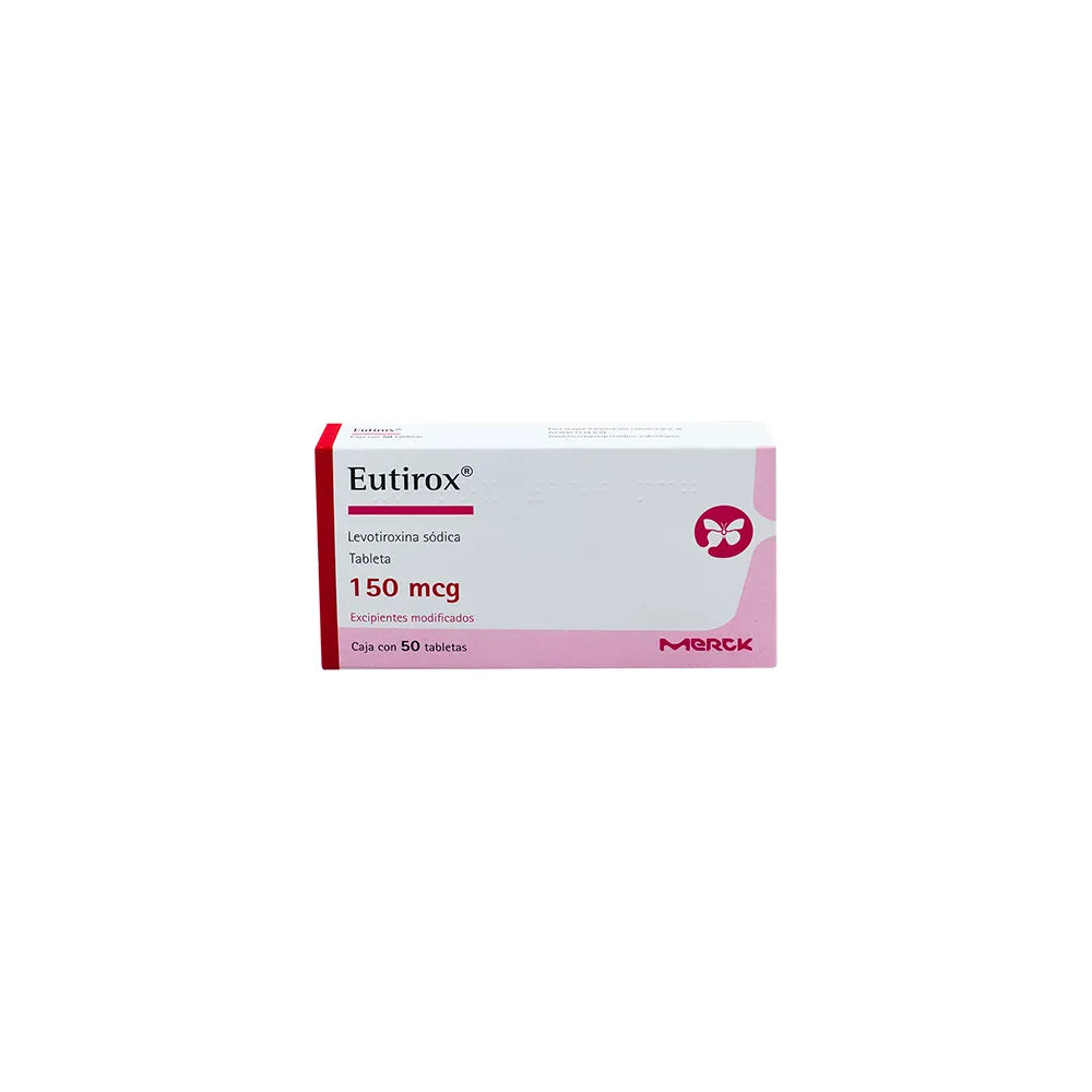 EUTIROX  LEVOTIROXINA SODICA TAB. 150 MCG. CAJA C/50