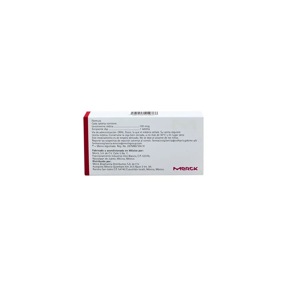 EUTIROX  LEVOTIROXINA SODICA TAB. 150 MCG. CAJA C/50
