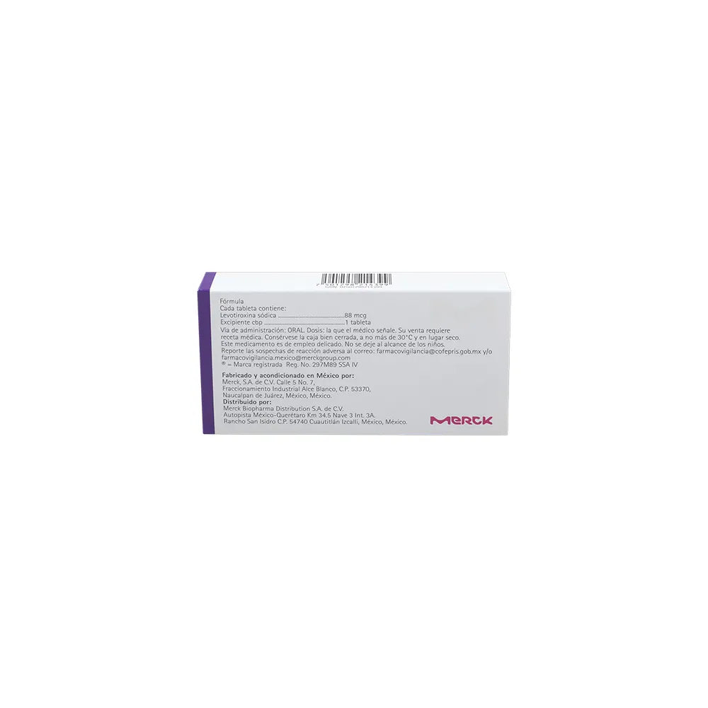 EUTIROX  LEVOTIROXINA SODICA TAB. 88 MCG. CAJA C/50