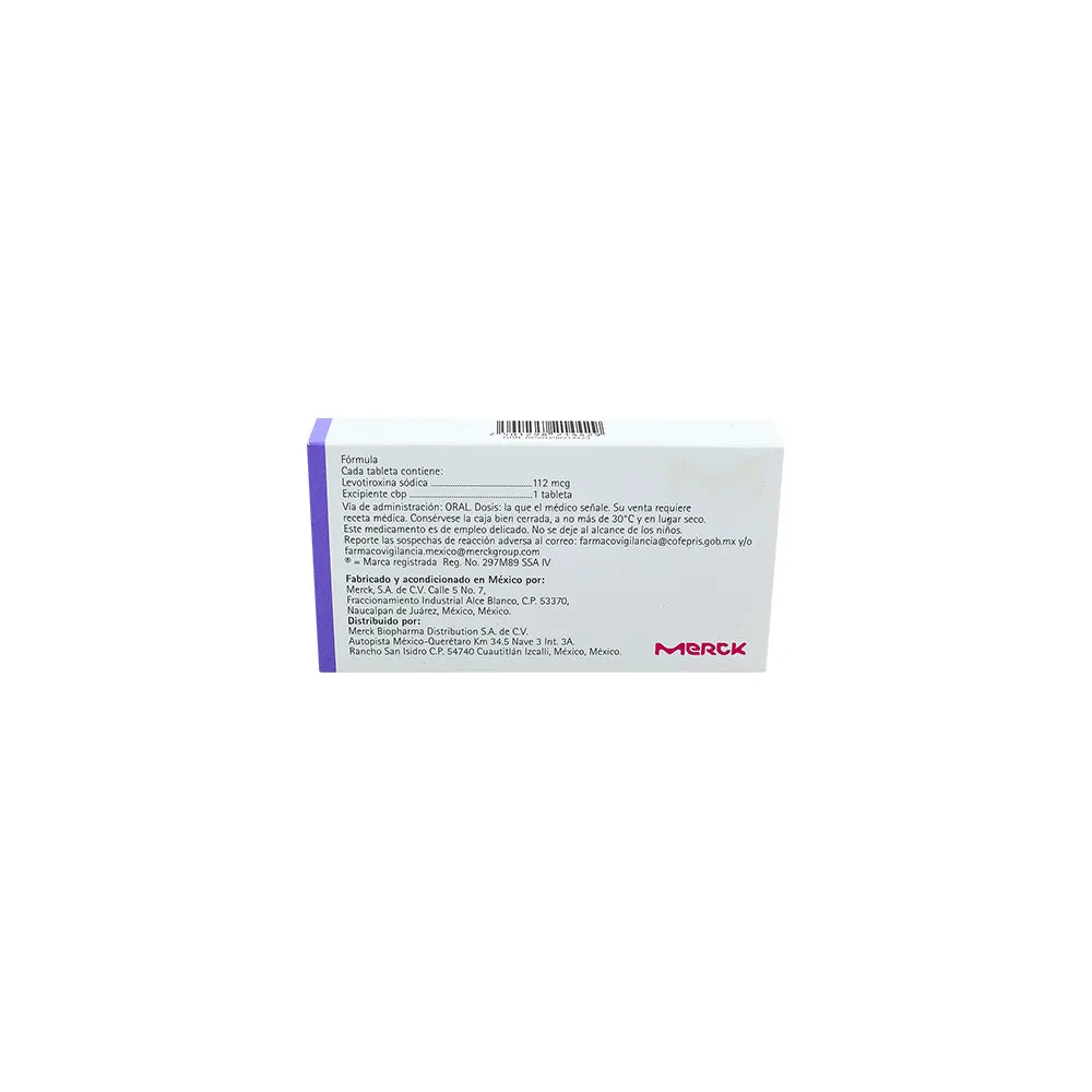 EUTIROX  LEVOTIROXINA SODICA TAB. 112 MCG. CAJA C/50