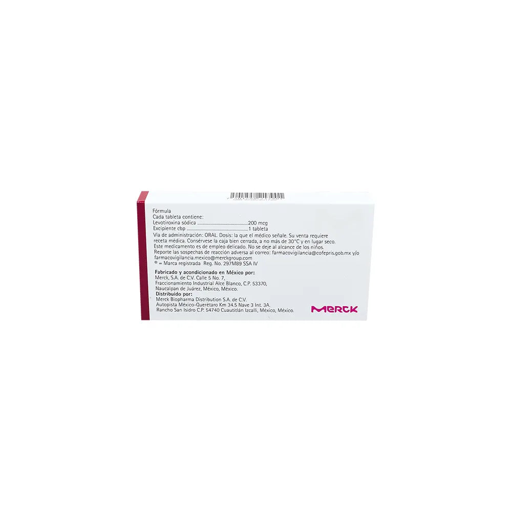 EUTIROX  LEVOTIROXINA SODICA TAB. 200 MCG. CAJA C/50