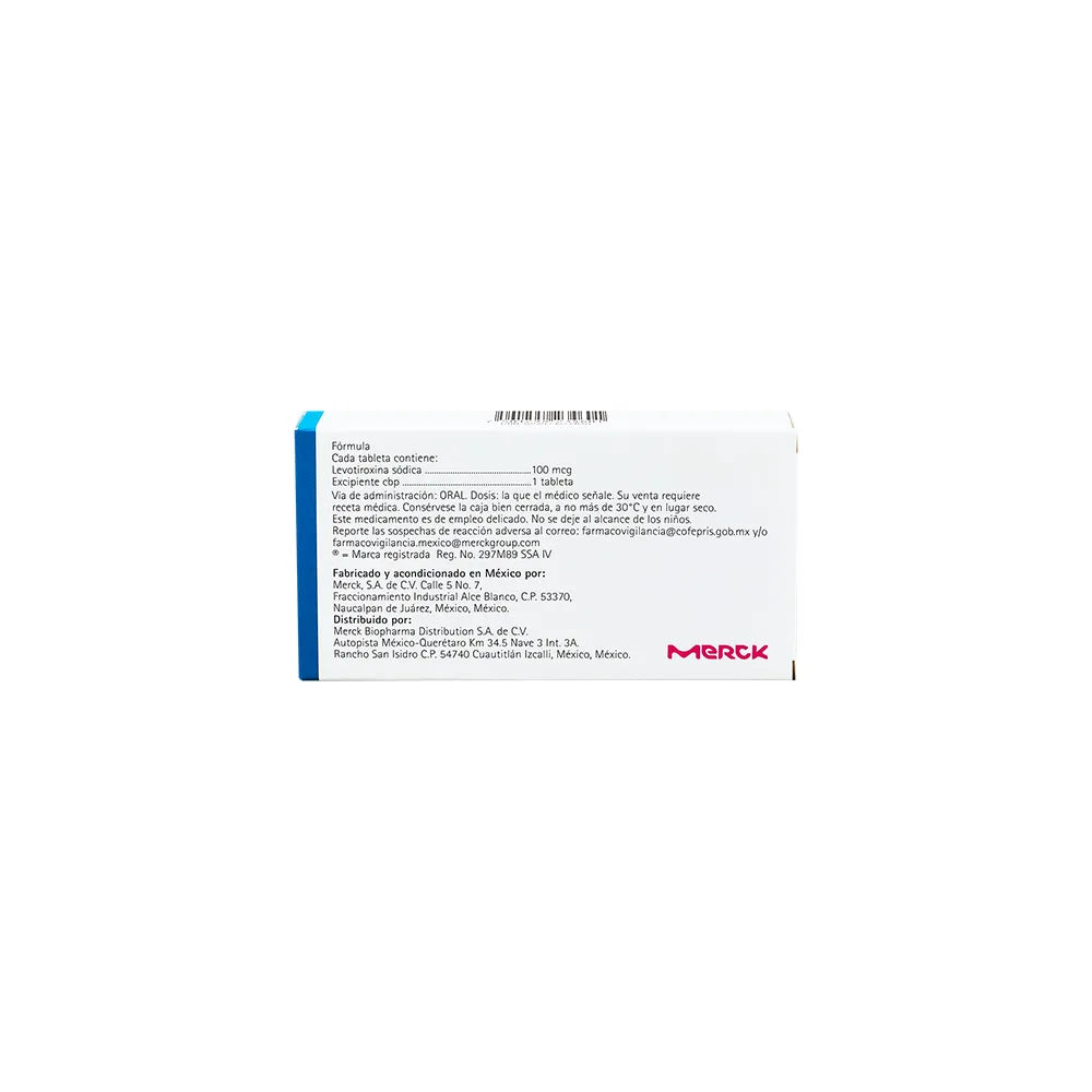 EUTIROX  LEVOTIROXINA SODICA TAB. 100 MCG. CAJA C/50