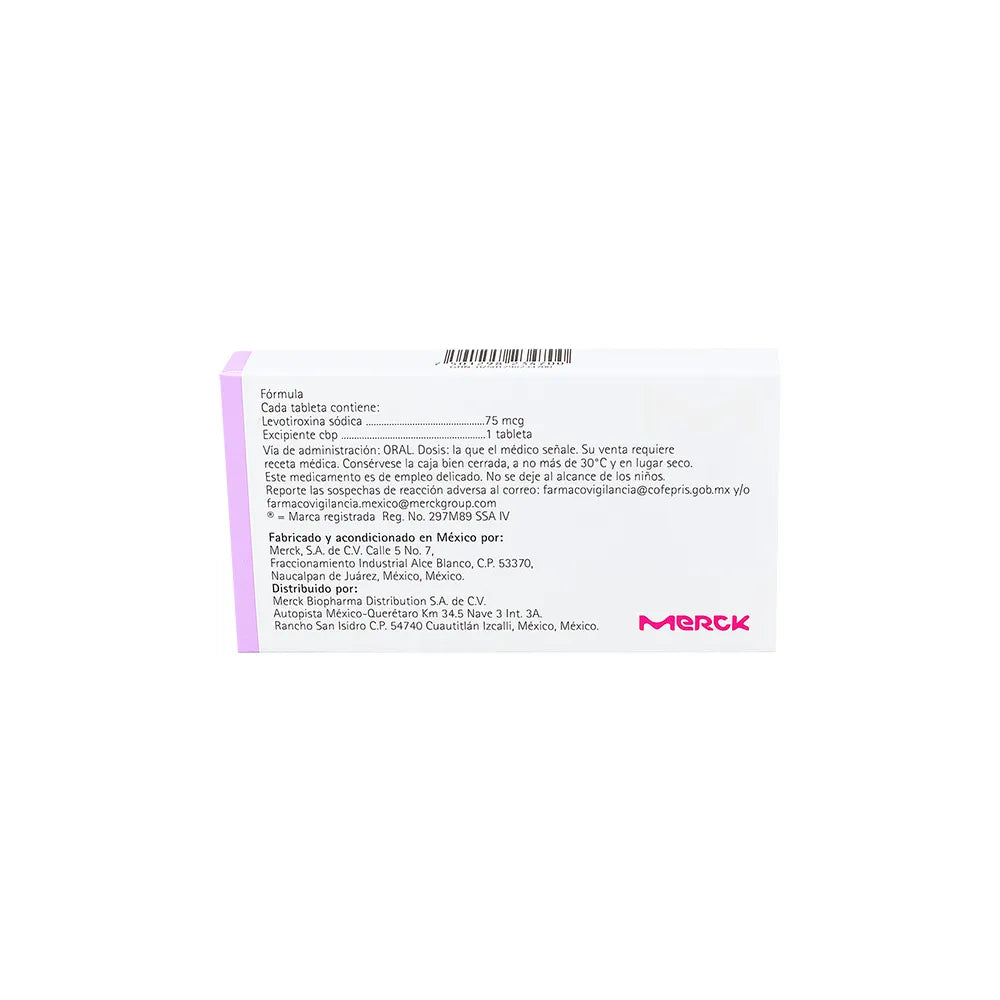 EUTIROX  LEVOTIROXINA SODICA TAB. 75 MCG. CAJA C/50