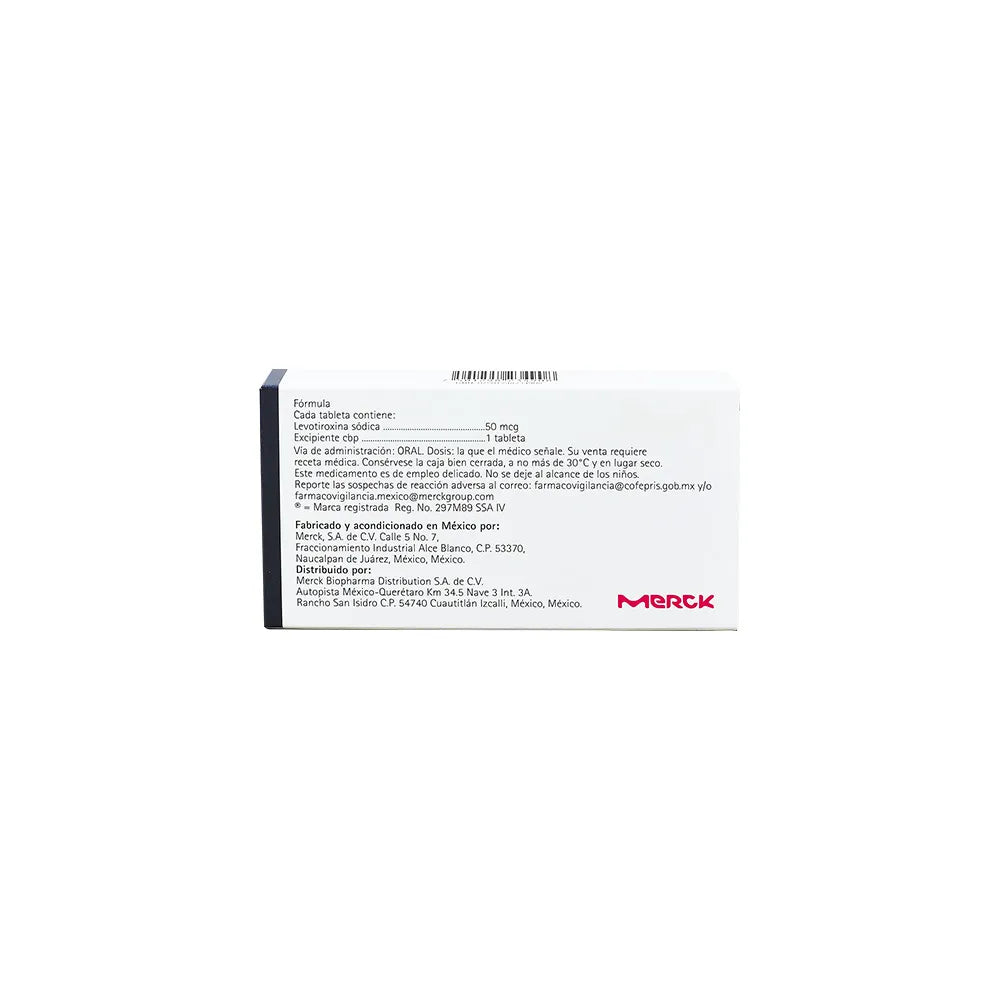 EUTIROX  LEVOTIROXINA SODICA TAB. 50 MCG. CAJA C/50
