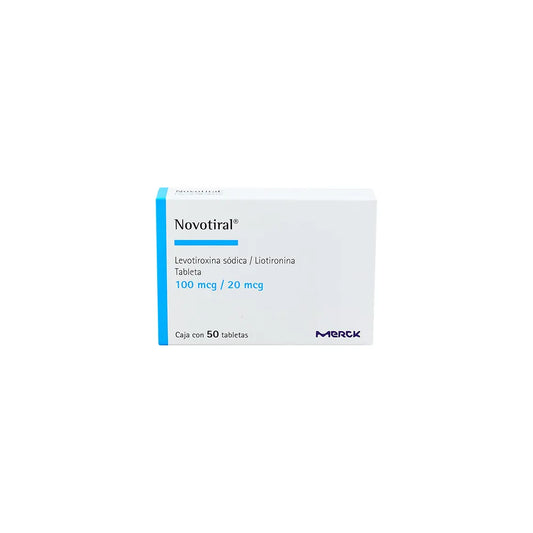NOVOTIRAL LEVOTIROXINA/LIOTIRONINA 100MCG/20MCG CAJA CON 50 TABLETAS