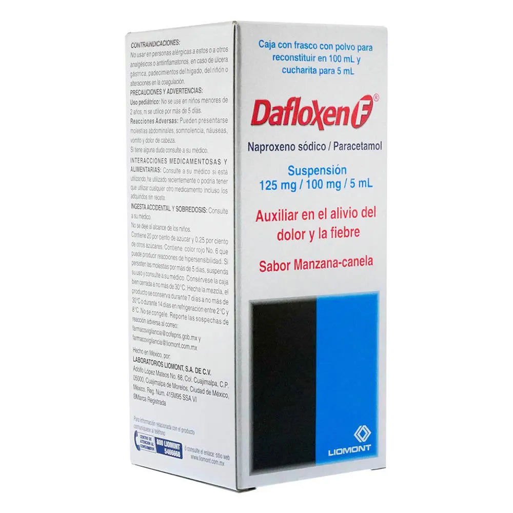 DAFLOXEN-F NAPROXENO/ PARACETAMOL 2.5/2 G SUSP 100 ML