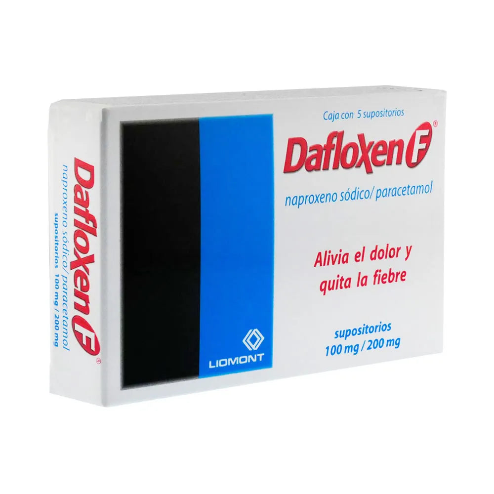 DAFLOXEN F NAPROXENO/ PARACETAMOL 100 MG/200 MG CAJ 5/ SUP