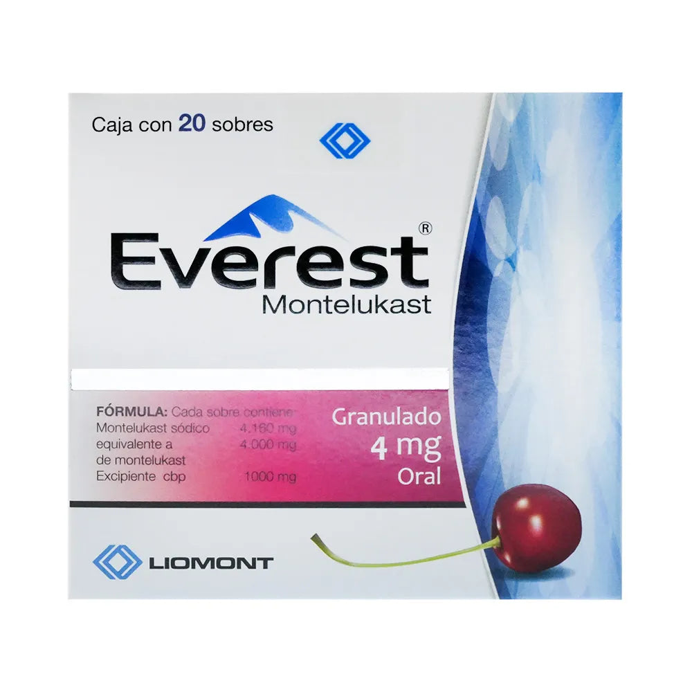 EVEREST MONTELUKAST 4 MG CAJ/20 SOB