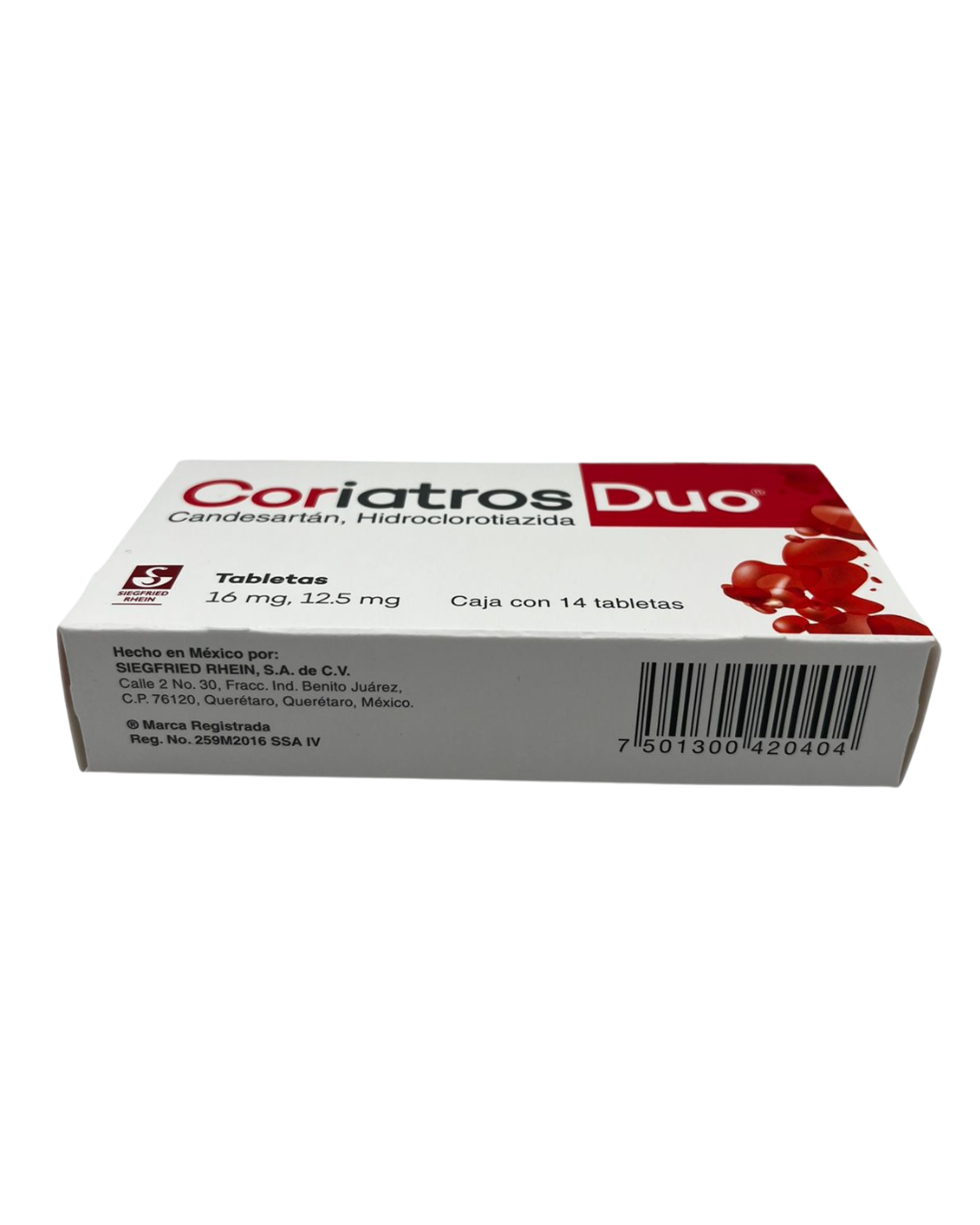 CORIATROS DUO CANDESARTAN/HIDROCLOROTIAZIDA 16MG/12.5 MG CAJ/14 TAB