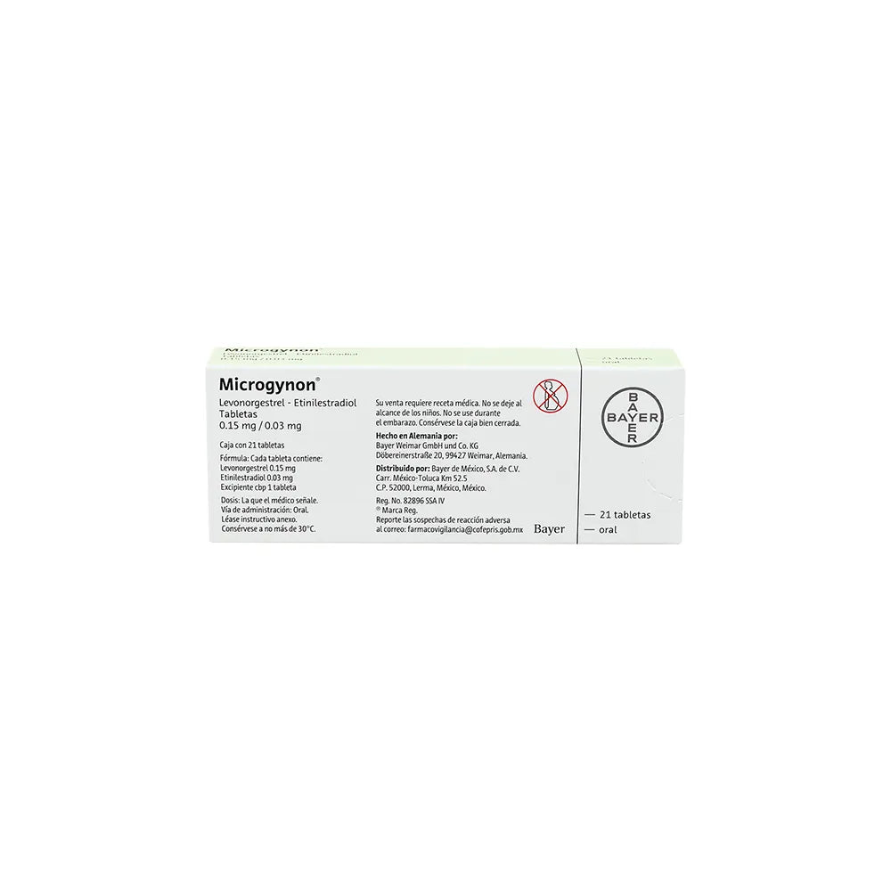 MICROGYNON LEVONORGESTREL/ ETILINESTRADIOL GRA CAJ C/21